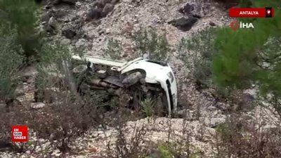 Antalya’nın Alanya ilçesinde kamyonet dereye uçtu