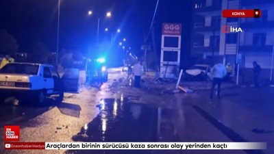 Konya'da iki otomobil çarpıştı