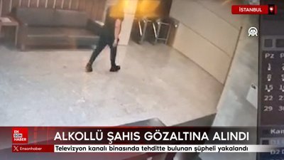 Sarıyer'de televizyon kanalı binasında tehditte bulunan şüpheli yakalandı