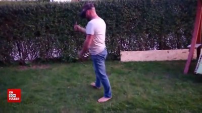 VR gözlükteki oyuna kendini kaptırıp yere düştü