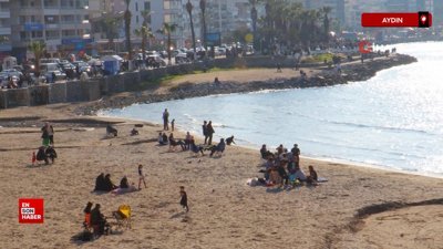 Aydın Kuşadası'nda ocak ayında bahar havası