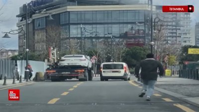 İstanbul, Kağıthane'de çekiciyi kovaladı: Sürücü aracını son anda kurtardı