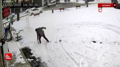 Aksaray’da karda kayıp düşenler