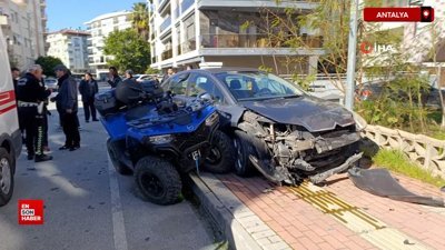 Antalya'da 16 yaşındaki sürücünün kullandığı ATV otomobille çarpıştı