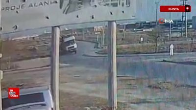 Konya'da polis memurunun şehit olduğu kaza anı