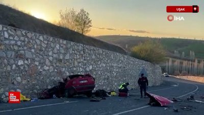 Uşak'ta otomobil ile kamyonet çarpıştı