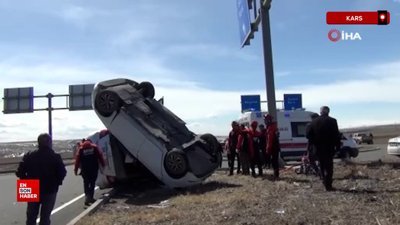 Kars'ta araçlar adeta birbirine yapıştı