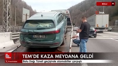 Bolu Dağı Tüneli geçişinde otomobiller çarpıştı