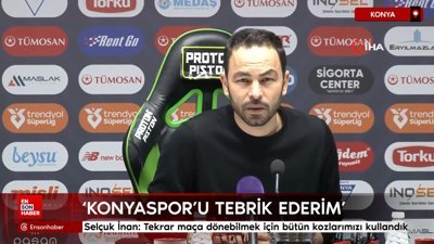 Selçuk İnan: Tekrar maça dönebilmek için bütün kozlarımızı kullandık