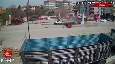 Çorum'da iki otomobilin çarpıştığı kaza