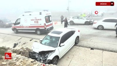 Düzce'de yoğun siz beraberinde kazayı getirdi