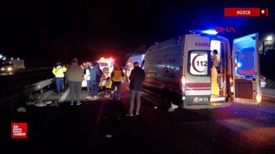 Düzce'de otoyolda zincirleme kaza