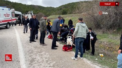 Tokat'ta tır ve yolcu servisi çarpıştı