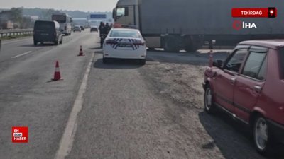 Tekirdağ'da tırla çarpışan motosikletlinin ağır yaralandığı kaza
