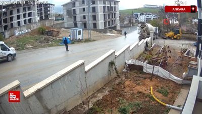 Ankara'da beton mikseri müstakil eve çarptı