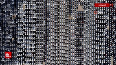 Çin'den Kocaeli'ne getirilen binlerce araç havadan görüntülendi