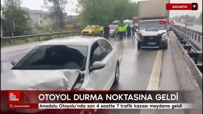 Anadolu Otoyolu'nda son 4 saatte 7 trafik kazası meydana geldi