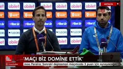 Joao Pereira: Sonraki deplasman maçımızda 3 puan için oynayacağız