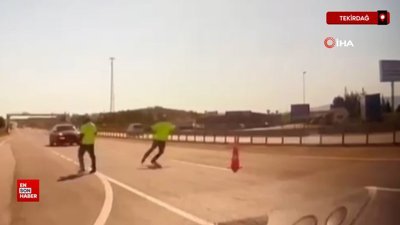 Tekirdağ'da 'Dur' ihtarına uymayan sürücü, polis memuruna çarpıp kaçtı