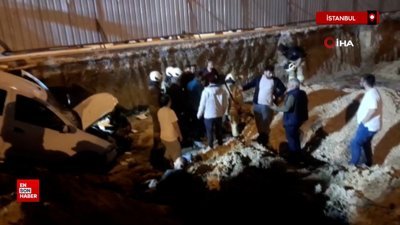 Arnavutköy’de feci kaza: Bekçiye çarpıp şantiye alanına uçtu