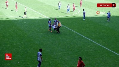 Erzincan amatör finalinde sakatlanan futbolcu karga tulumba taşındı