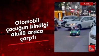 Mersin'de otomobil çocuğun bindiği akülü araca çarptı
