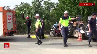 Aydın'da motosiklet traktöre ok gibi saplandı