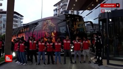 Galatasaray, Gaziantep'te coşkuyla karşılandı