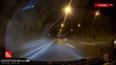 İstanbul Cebeci Tüneli'nde motosiklet kazası