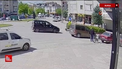 Bursa'da motosikletli muhtarın karıştığı kaza