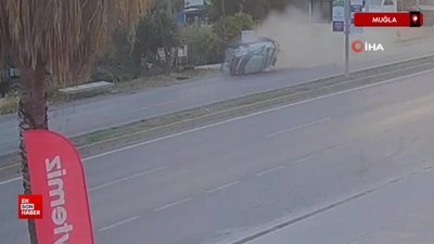 Muğla'da Bodrum’da takla atan araçtan çıkıp kaçtı
