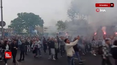 Beşiktaşlı taraftarlar, takımlarını şampiyon gibi karşıladı