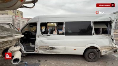 Diyarbakır'da otomobil, beton mikseri ve minibüs çarpıştı