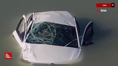 Van'da gölete uçan otomobildeki 2 kişi yaralandı