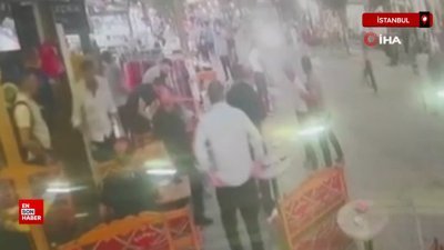 İstanbul'da motosiklet yemek yiyenlerin arasına daldı