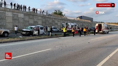 Kastamonu'da 3 araç birbirine girdi