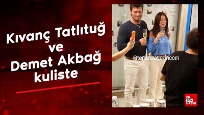 Kıvanç Tatlıtuğ ve Demet Akbağ'dan kulis pozu