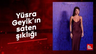 Yüsra Geyik'ın saten şıklığı: Elbisesinin içine hiçbir şey giymedi
