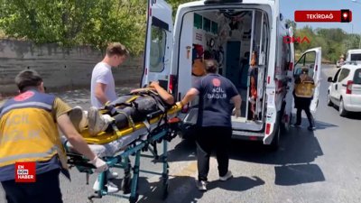 Tekirdağ’da motosiklet ile otomobil çarpıştı