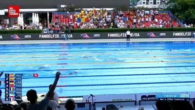 Milli yüzücü Kuzey Tunçelli'nin altın madalyayı kazandığı anlar