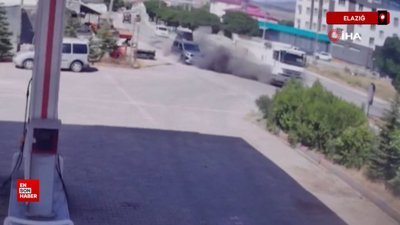 Elazığ’da lastiği patlayan kamyonun tel örgülere çarptığı kaza