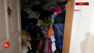 Aydın'da evden 6 kamyon çöp çıktı