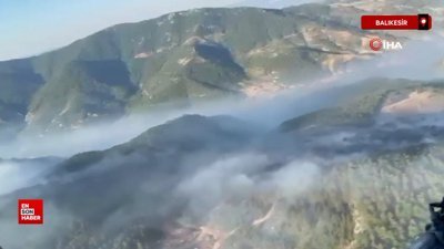 Balıkesir'de yangına havadan müdahale ile alevlerin hızı kesildi