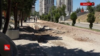 Malatya'da altyapı çalışmasında doğalgaz borusu patladı