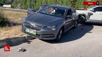 Sivas'ta seyir halindeki araca arkadan çarptı
