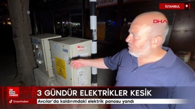 Avcılar'da kaldırımdaki elektrik panosu yandı: 3 gündür elektrikler kesik