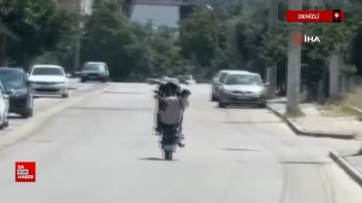 Denizli'de Trafikte akrobatik hareketler yapan motosikletliye ceza