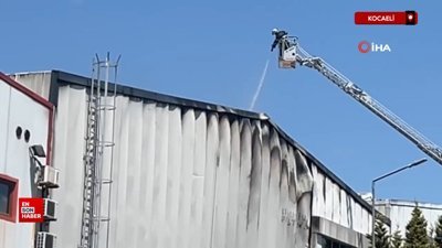 Kocaeli'de plastik varil fabrikasında korkutan yangın