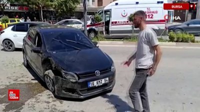Bursa'da iki araç kafa kafaya çarpıştı