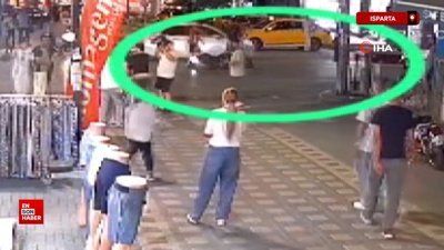 Isparta'da motosiklet sürücüsü ile yaya arasında kavga çıktı